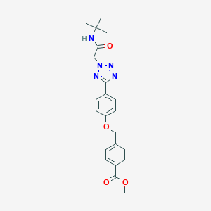 molecular formula C22H25N5O4 B315560 methyl4-[(4-{2-[2-(tert-butylamino)-2-oxoethyl]-2H-tetraazol-5-yl}phenoxy)methyl]benzoate 