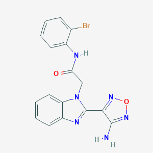 molecular formula C17H13BrN6O2 B315569 2-[2-(4-amino-1,2,5-oxadiazol-3-yl)-1H-benzimidazol-1-yl]-N-(2-bromophenyl)acetamide 