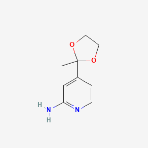 molecular formula C9H12N2O2 B3155713 4-(2-Methyl-1,3-dioxolan-2-yl)pyridin-2-amine CAS No. 80882-44-6