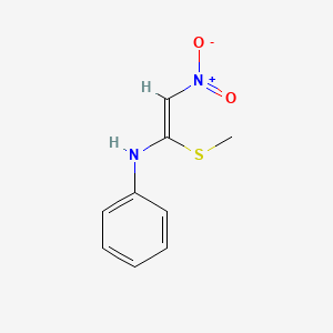 molecular formula C9H10N2O2S B3155737 N-[1-(methylsulfanyl)-2-nitrovinyl]aniline CAS No. 81016-39-9