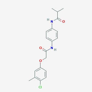 molecular formula C19H21ClN2O3 B315574 N-(4-{[(4-chloro-3-methylphenoxy)acetyl]amino}phenyl)-2-methylpropanamide 