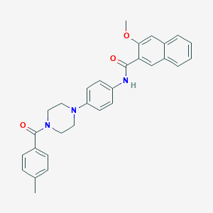 3-methoxy-N-{4-[4-(4-methylbenzoyl)-1-piperazinyl]phenyl}-2-naphthamide