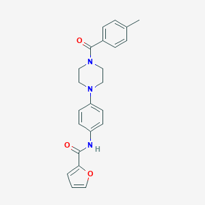 molecular formula C23H23N3O3 B315581 N-{4-[4-(4-methylbenzoyl)-1-piperazinyl]phenyl}-2-furamide 