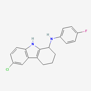 molecular formula C18H16ClFN2 B3155849 6-chloro-N-(4-fluorophenyl)-2,3,4,9-tetrahydro-1H-carbazol-1-amine CAS No. 812649-18-6