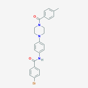 molecular formula C25H24BrN3O2 B315586 4-Bromo-N-{4-[4-(4-methylbenzoyl)piperazin-1-YL]phenyl}benzamide 