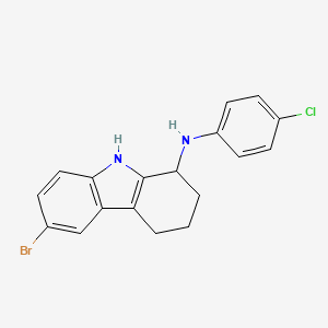 molecular formula C18H16BrClN2 B3155863 6-bromo-N-(4-chlorophenyl)-2,3,4,9-tetrahydro-1H-carbazol-1-amine CAS No. 812649-21-1