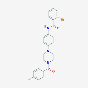 molecular formula C25H24BrN3O2 B315587 2-Bromo-N-{4-[4-(4-methylbenzoyl)piperazin-1-YL]phenyl}benzamide 