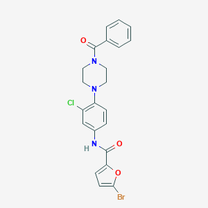 molecular formula C22H19BrClN3O3 B315589 N-[4-(4-benzoylpiperazin-1-yl)-3-chlorophenyl]-5-bromofuran-2-carboxamide 