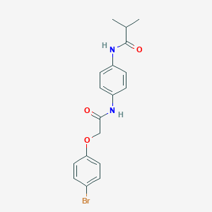 molecular formula C18H19BrN2O3 B315590 N-(4-{[(4-bromophenoxy)acetyl]amino}phenyl)-2-methylpropanamide 