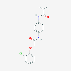molecular formula C18H19ClN2O3 B315591 N-(4-{[(2-chlorophenoxy)acetyl]amino}phenyl)-2-methylpropanamide 