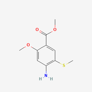 molecular formula C10H13NO3S B3155938 Benzoic acid, 4-amino-2-methoxy-5-(methylthio)-, methyl ester CAS No. 81487-05-0