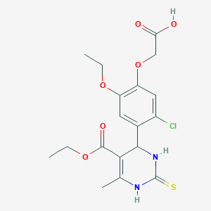 molecular formula C18H21ClN2O6S B315601 {5-Chloro-2-ethoxy-4-[5-(ethoxycarbonyl)-6-methyl-2-thioxo-1,2,3,4-tetrahydro-4-pyrimidinyl]phenoxy}acetic acid 