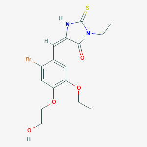 molecular formula C16H19BrN2O4S B315604 5-[2-Bromo-5-ethoxy-4-(2-hydroxyethoxy)benzylidene]-3-ethyl-2-thioxo-4-imidazolidinone 