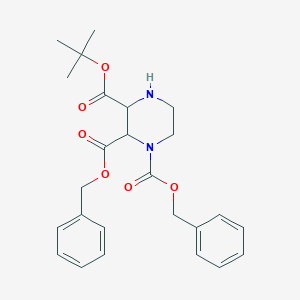molecular formula C25H30N2O6 B3156040 1,2-Dibenzyl 3-tert-butyl piperazine-1,2,3-tricarboxylate CAS No. 816454-25-8