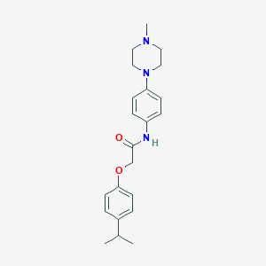 molecular formula C22H29N3O2 B315612 2-(4-isopropylphenoxy)-N-[4-(4-methyl-1-piperazinyl)phenyl]acetamide 