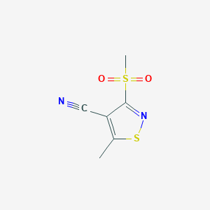 molecular formula C6H6N2O2S2 B3156140 5-甲基-3-(甲磺酰基)-4-异噻唑碳腈 CAS No. 82000-51-9