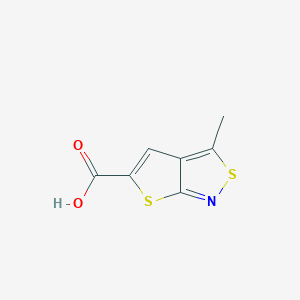 molecular formula C7H5NO2S2 B3156143 3-Methylthieno[2,3-c]isothiazole-5-carboxylic acid CAS No. 82000-58-6