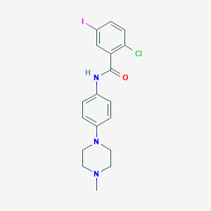 molecular formula C18H19ClIN3O B315617 2-chloro-5-iodo-N-[4-(4-methylpiperazin-1-yl)phenyl]benzamide 