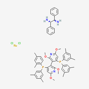 molecular formula C60H66Cl2N4O4P2Ru B3156185 Dichloro[(S)-(-)-2,2',6,6'-tetramethoxy-4,4'-bis(di(3,5-xylyl)phosphino)-3,3'-bipyridine][(1S,2S)-(-)-1,2-diphenylethylenediamine]ruthenium(II), min. 95% CAS No. 821793-37-7
