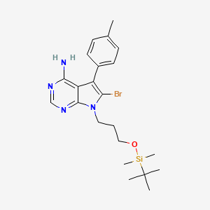 molecular formula C22H31BrN4OSi B3156187 6-溴-7-(3-((叔丁基二甲基甲硅烷基)氧基)丙基)-5-(对甲苯基)-7H-吡咯并[2,3-d]嘧啶-4-胺 CAS No. 821794-85-8