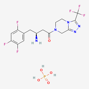 molecular formula C16H18F6N5O5P B3156241 (S)-西格列汀磷酸盐 CAS No. 823817-58-9