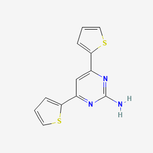 molecular formula C12H9N3S2 B3156310 4,6-Bis(thiophen-2-yl)pyrimidin-2-amine CAS No. 82619-64-5