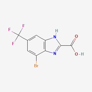 molecular formula C9H4BrF3N2O2 B3156325 4-Bromo-6-(trifluoromethyl)-1H-benzimidazole-2-carboxylic acid CAS No. 827042-60-4