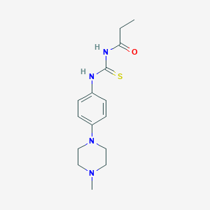 molecular formula C15H22N4OS B315634 N-[4-(4-methyl-1-piperazinyl)phenyl]-N'-propionylthiourea 