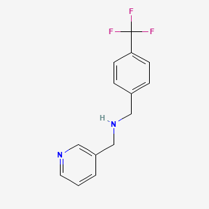 molecular formula C14H13F3N2 B3156348 N-(pyridin-3-ylmethyl)-1-[4-(trifluoromethyl)phenyl]methanamine CAS No. 827329-11-3