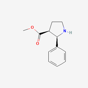 molecular formula C12H15NO2 B3156435 cis-2-Phenyl-pyrrolidine-3-carboxylic acid methyl ester CAS No. 82959-87-3