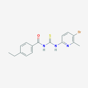 molecular formula C16H16BrN3OS B315649 N-[(5-bromo-6-methylpyridin-2-yl)carbamothioyl]-4-ethylbenzamide 