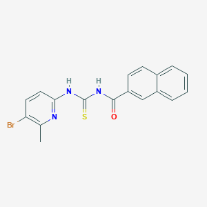 molecular formula C18H14BrN3OS B315650 N-[(5-bromo-6-methylpyridin-2-yl)carbamothioyl]naphthalene-2-carboxamide 
