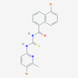 molecular formula C18H13Br2N3OS B315651 5-bromo-N-[(5-bromo-6-methylpyridin-2-yl)carbamothioyl]naphthalene-1-carboxamide 