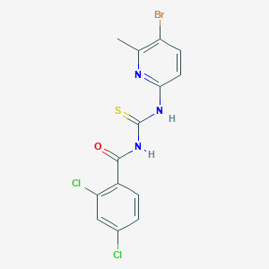molecular formula C14H10BrCl2N3OS B315662 N-[(5-bromo-6-methylpyridin-2-yl)carbamothioyl]-2,4-dichlorobenzamide 