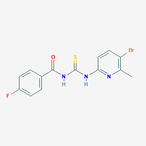 molecular formula C14H11BrFN3OS B315663 N-[(5-bromo-6-methylpyridin-2-yl)carbamothioyl]-4-fluorobenzamide 