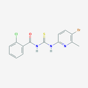 molecular formula C14H11BrClN3OS B315664 N-[(5-bromo-6-methylpyridin-2-yl)carbamothioyl]-2-chlorobenzamide 