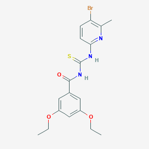 molecular formula C18H20BrN3O3S B315668 N-[(5-bromo-6-methylpyridin-2-yl)carbamothioyl]-3,5-diethoxybenzamide 