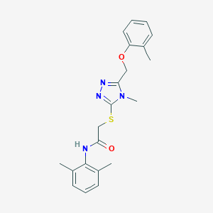 molecular formula C21H24N4O2S B315672 N-(2,6-dimethylphenyl)-2-({4-methyl-5-[(2-methylphenoxy)methyl]-4H-1,2,4-triazol-3-yl}sulfanyl)acetamide 