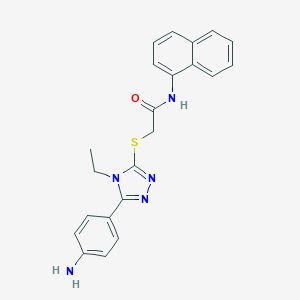 molecular formula C22H21N5OS B315687 2-{[5-(4-aminophenyl)-4-ethyl-4H-1,2,4-triazol-3-yl]sulfanyl}-N-(naphthalen-1-yl)acetamide 