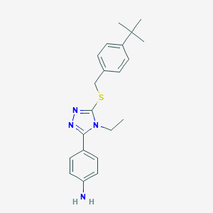molecular formula C21H26N4S B315690 4-{5-[(4-tert-butylbenzyl)sulfanyl]-4-ethyl-4H-1,2,4-triazol-3-yl}aniline 