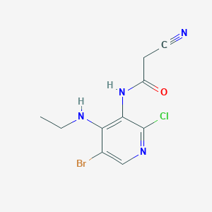 B3156942 N-(5-bromo-2-chloro-4-(ethylamino)pyridin-3-yl)-2-cyanoacetamide CAS No. 842144-04-1