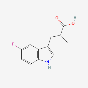 molecular formula C12H12FNO2 B3156990 3-(5-fluoro-1H-indol-3-yl)-2-methylpropanoic acid CAS No. 843652-71-1
