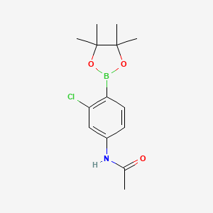 molecular formula C14H19BClNO3 B3157025 Acetamide, n-[3-chloro-4-(4,4,5,5-tetramethyl-1,3,2-dioxaborolan-2-yl)phenyl]- CAS No. 844501-78-6