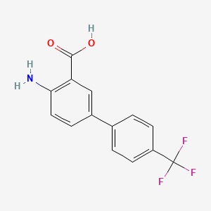 molecular formula C14H10F3NO2 B3157092 4-Amino-4'-(trifluoromethyl)[1,1'-biphenyl]-3-carboxylic acid CAS No. 845681-72-3