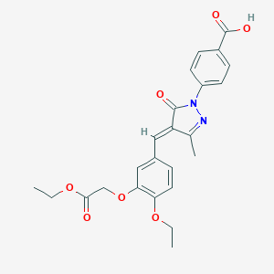 molecular formula C24H24N2O7 B315710 4-{4-[4-ethoxy-3-(2-ethoxy-2-oxoethoxy)benzylidene]-3-methyl-5-oxo-4,5-dihydro-1H-pyrazol-1-yl}benzoic acid 
