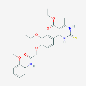 molecular formula C25H29N3O6S B315715 Ethyl 4-{3-ethoxy-4-[2-(2-methoxyanilino)-2-oxoethoxy]phenyl}-6-methyl-2-thioxo-1,2,3,4-tetrahydro-5-pyrimidinecarboxylate 