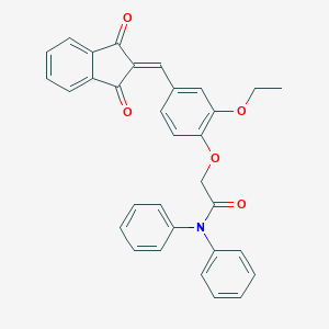 molecular formula C32H25NO5 B315719 2-{4-[(1,3-dioxo-1,3-dihydro-2H-inden-2-ylidene)methyl]-2-ethoxyphenoxy}-N,N-diphenylacetamide 