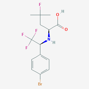 molecular formula C14H16BrF4NO2 B3157191 (S)-2-((S)-1-(4-溴苯基)-2,2,2-三氟乙氨基)-4-氟-4-甲基戊酸 CAS No. 847358-98-9