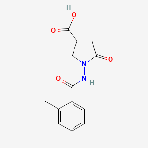 molecular formula C13H14N2O4 B3157205 1-[(2-Methylbenzoyl)amino]-5-oxopyrrolidine-3-carboxylic acid CAS No. 847479-29-2