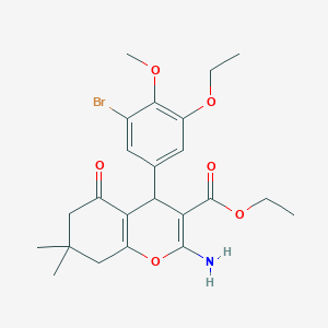 molecular formula C23H28BrNO6 B315722 ethyl 2-amino-4-(3-bromo-5-ethoxy-4-methoxyphenyl)-7,7-dimethyl-5-oxo-5,6,7,8-tetrahydro-4H-chromene-3-carboxylate 